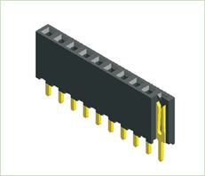 2.0mm ženska glava enovrstna ravna, vrsta H6.35