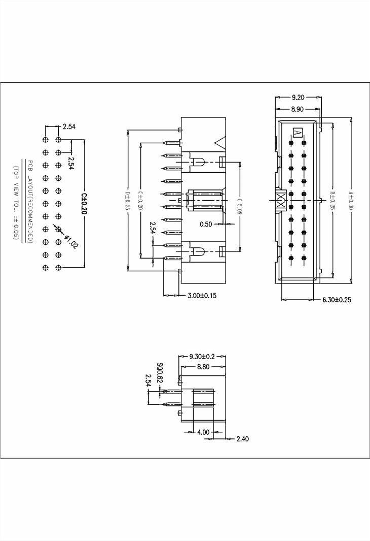 2.54mm Box Header Socket Straight