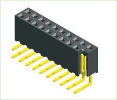 2,54 mm ženska glava dvojne vrste kota