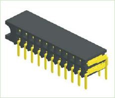 2,54 mm ženska glava z dvojno vrstico, stranski vhod V: 5,9